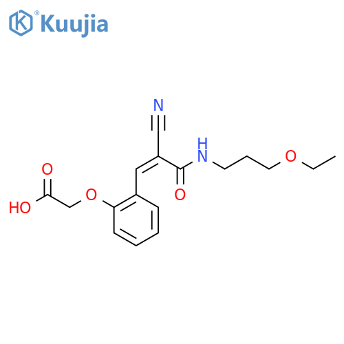 2-[2-[(Z)-2-Cyano-3-(3-ethoxypropylamino)-3-oxoprop-1-enyl]phenoxy]acetic acid structure