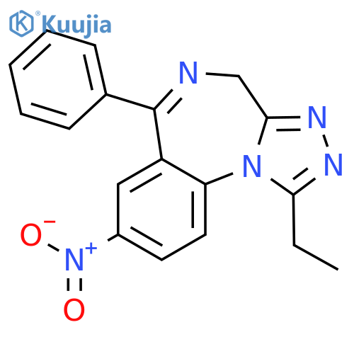 4H-[1,2,4]Triazolo[4,3-a][1,4]benzodiazepine, 1-ethyl-8-nitro-6-phenyl- structure
