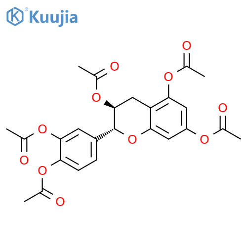 2H-1-Benzopyran-3,5,7-triol, 2-[3,4-bis(acetyloxy)phenyl]-3,4-dihydro-, 3,5,7-triacetate, (2R,3S)-rel- structure