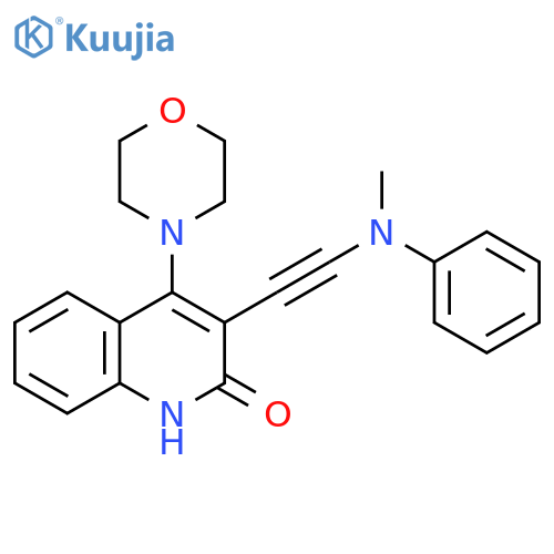 2(1H)-Quinolinone, 3-[(methylphenylamino)ethynyl]-4-(4-morpholinyl)- structure