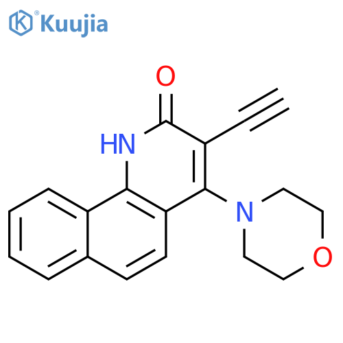 Benzo[h]quinolin-2(1H)-one, 3-ethynyl-4-(4-morpholinyl)- structure