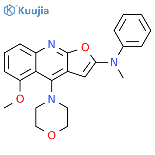Furo[2,3-b]quinolin-2-amine, 5-methoxy-N-methyl-4-(4-morpholinyl)-N-phenyl- structure