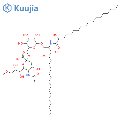 2-Amino-1,3,4-octadecanetriol; (2S,3S,4R)-form, N-(2R-Hydroxyoctadecanoyl), 1-O-[N-acetyl-9-O-methylneuraminosyl-(2→6)-β-D-glucopyranoside] structure