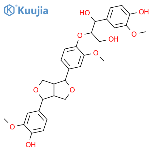 1,3-Propanediol, 1-(4-hydroxy-3-methoxyphenyl)-2-[2-methoxy-4-[tetrahydro-4-(4-hydroxy-3-methoxyphenyl)-1H,3H-furo[3,4-c]furan-1-yl]phenoxy]- structure
