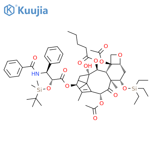 7-O-(Triethylsilyl)-2’-O-tert-butyl(dimethyl)silyl 2-Debenzoyl Paclitaxel 2-Pentanoate structure