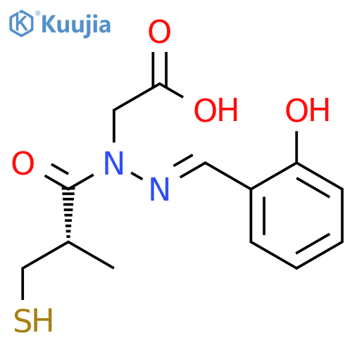 Propanoic acid, 3-mercapto-2-methyl-, (carboxymethyl)[(2-hydroxyphenyl)methylene]hydrazide, (S)- structure