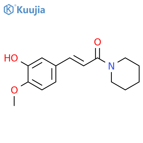 Piperidine, 1-[3-(3-hydroxy-4-methoxyphenyl)-1-oxo-2-propenyl]- structure
