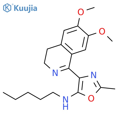 5-Oxazolamine,4-(3,4-dihydro-6,7-dimethoxy-1-isoquinolinyl)-2-methyl-N-pentyl- structure