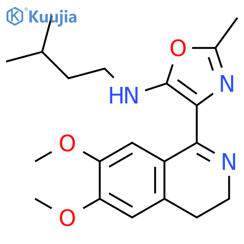 5-Oxazolamine,4-(3,4-dihydro-6,7-dimethoxy-1-isoquinolinyl)-2-methyl-N-(3-methylbutyl)- structure