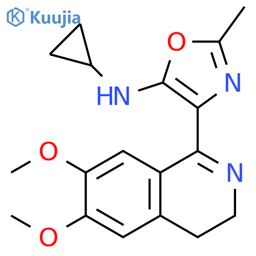 5-Oxazolamine,N-cyclopropyl-4-(3,4-dihydro-6,7-dimethoxy-1-isoquinolinyl)-2-methyl- structure