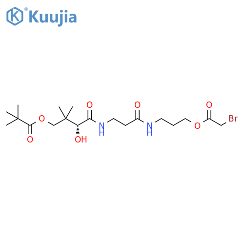 Propanoic acid, 2,2-dimethyl-, 4-[[3-[[3-[(bromoacetyl)oxy]propyl]amino]-3-oxopropyl]amino]-3-hydroxy-2,2-dimethyl-4-oxobutyl ester, (R)- (9CI) structure