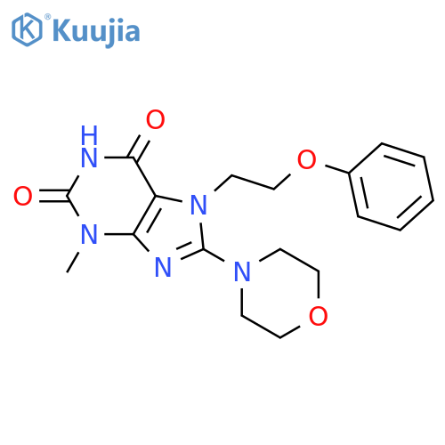 1H-Purine-2,6-dione,3,7-dihydro-3-methyl-8-(4-morpholinyl)-7-(2-phenoxyethyl)- structure