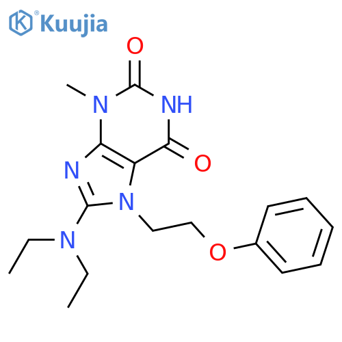 1H-Purine-2,6-dione,8-(diethylamino)-3,7-dihydro-3-methyl-7-(2-phenoxyethyl)- structure