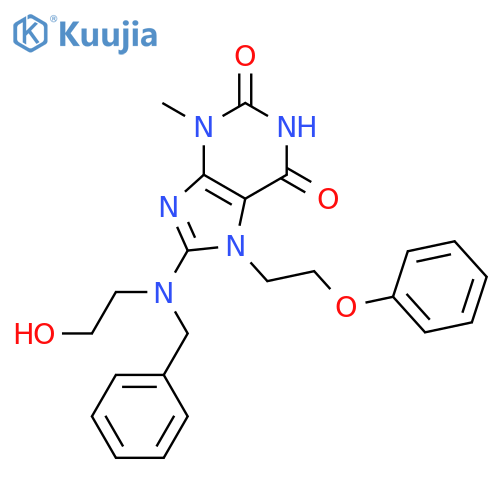 1H-Purine-2,6-dione,3,7-dihydro-8-[(2-hydroxyethyl)(phenylmethyl)amino]-3-methyl-7-(2-phenoxyethyl)- structure
