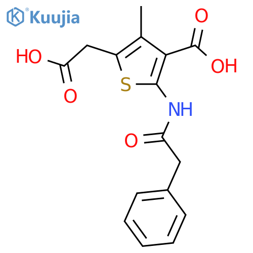 2-Thiopheneacetic acid,4-carboxy-3-methyl-5-[(2-phenylacetyl)amino]- structure