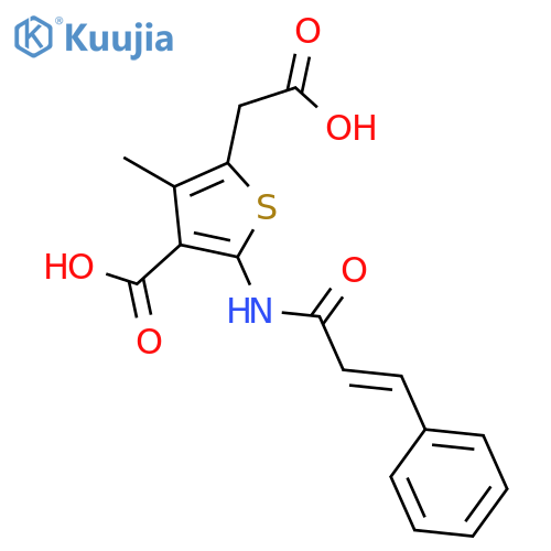 2-Thiopheneacetic acid,4-carboxy-3-methyl-5-[(1-oxo-3-phenyl-2-propen-1-yl)amino]- structure