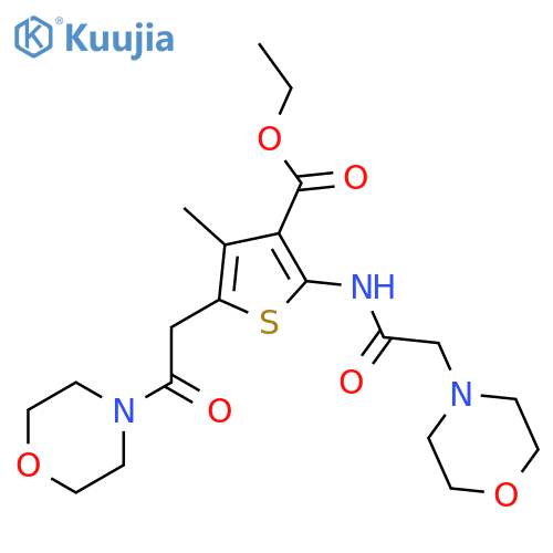 3-Thiophenecarboxylicacid,4-methyl-2-[[2-(4-morpholinyl)acetyl]amino]-5-[2-(4-morpholinyl)-2-oxoethyl]-,ethyl ester structure