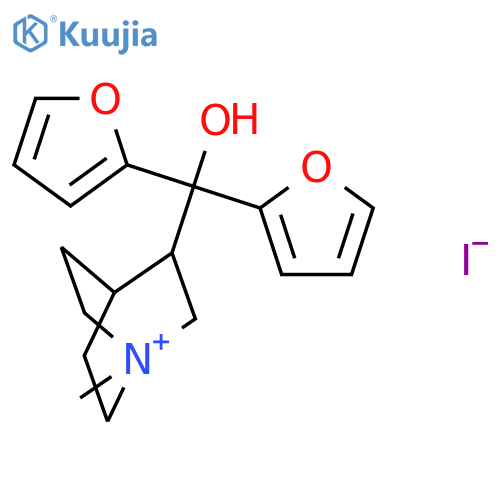 1-Azoniabicyclo[2.2.2]octane, 3-(di-2-furanylhydroxymethyl)-1-methyl-, iodide structure