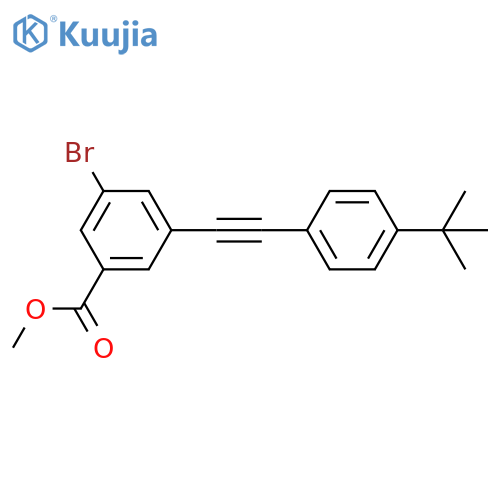 Benzoic acid, 3-bromo-5-[2-[4-(1,1-dimethylethyl)phenyl]ethynyl]-, methyl ester structure