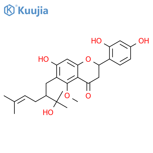 (2S)-6-[2-(1-hydroxy-1-methylethyl)-5-methyl-4-hexenyl]-5-methoxy-7,2',4'-trihydroxyflavanone structure