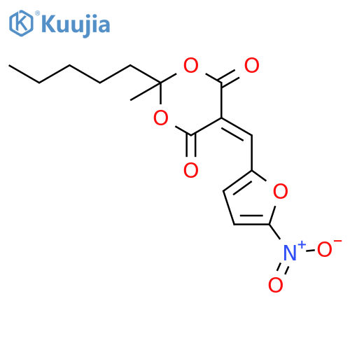 1,3-Dioxane-4,6-dione, 2-methyl-5-[(5-nitro-2-furanyl)methylene]-2-pentyl- structure