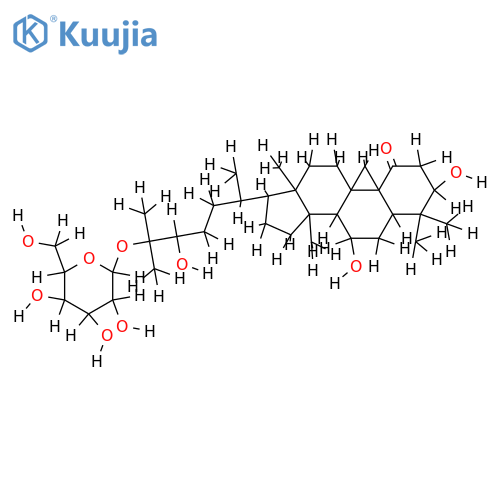 3R,7S,24S,25-tetrahydroxycycloartan-1-one 25-O-beta-D-glucopyranoside structure