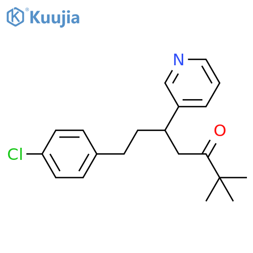 3-Heptanone, 7-(4-chlorophenyl)-2,2-dimethyl-5-(3-pyridinyl)- structure