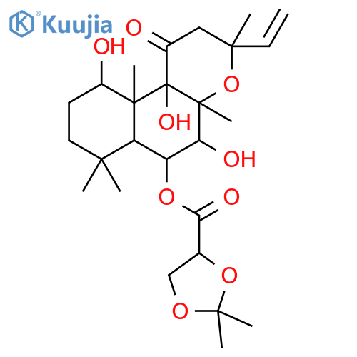 1,3-Dioxolane-4-carboxylic acid, 2,2-dimethyl-, 3-ethenyldodecahydro-5,10,10b-trihydroxy-3,4a,7,7,10a-pentamethyl-1-oxo-1H-naphtho[2,1-b]pyran-6-yl ester structure