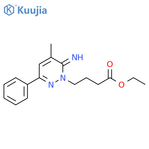 1(6H)-Pyridazinebutanoic acid, 6-imino-5-methyl-3-phenyl-, ethyl ester structure