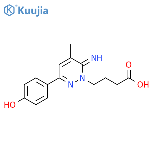 1(6H)-Pyridazinebutanoic acid, 3-(4-hydroxyphenyl)-6-imino-5-methyl- structure