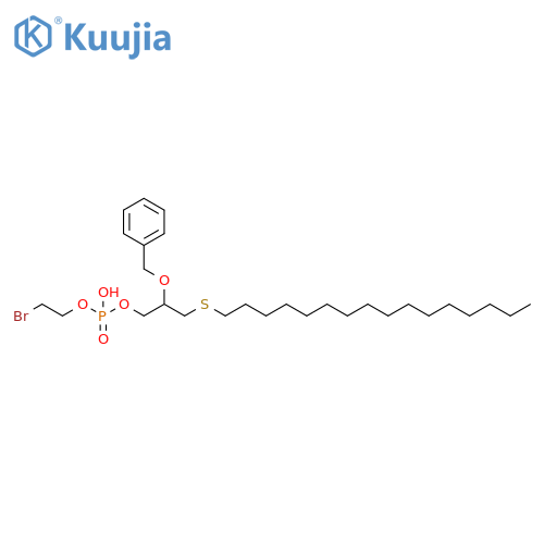 Phosphoric acid, mono(2-bromoethyl)mono[3-(hexadecylthio)-2-(phenylmethoxy)propyl] ester structure
