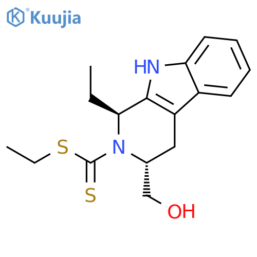 2H-Pyrido[3,4-b]indole-2-carbodithioic acid, 1-ethyl-1,3,4,9-tetrahydro-3-(hydroxymethyl)-, ethyl ester, trans-(±)- structure