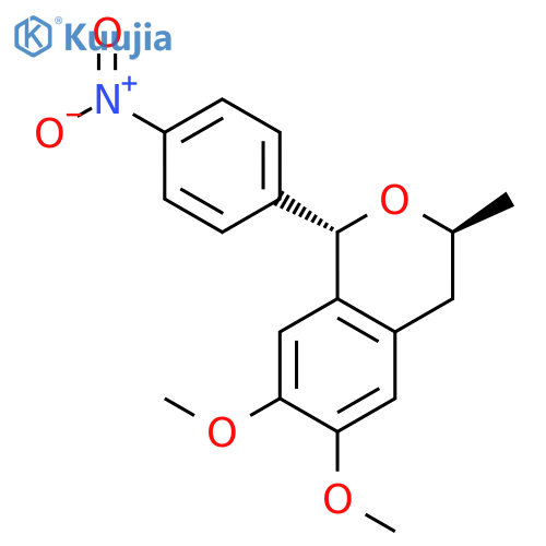 1H-2-Benzopyran, 3,4-dihydro-6,7-dimethoxy-3-methyl-1-(4-nitrophenyl)-, trans- structure