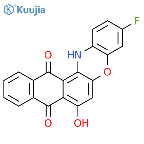 8H-Naphtho[2,3-a]phenoxazine-8,13(14H)-dione, 3-fluoro-7-hydroxy- structure
