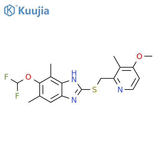 1H-Benzimidazole,5-(difluoromethoxy)-2-[[(4-methoxy-3-methyl-2-pyridinyl)methyl]thio]-4,6-dimethyl- structure