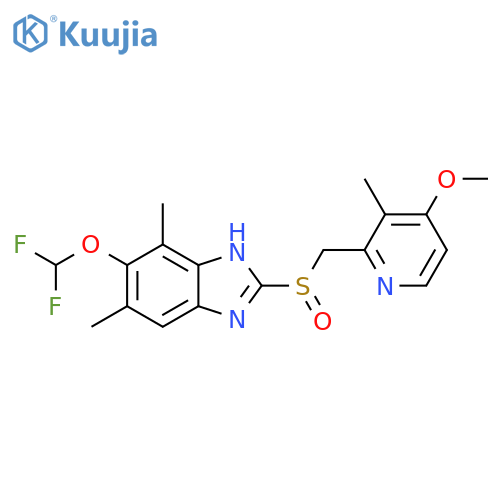 1H-Benzimidazole,5-(difluoromethoxy)-2-[[(4-methoxy-3-methyl-2-pyridinyl)methyl]sulfinyl]-4,6-dimethyl- structure