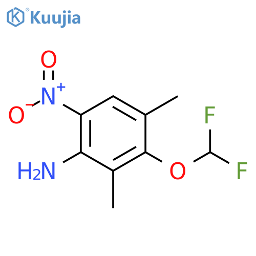Benzenamine, 3-(difluoromethoxy)-2,4-dimethyl-6-nitro- structure