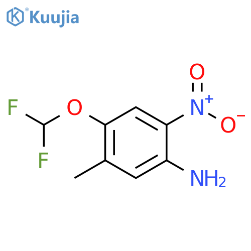 Benzenamine, 4-(difluoromethoxy)-5-methyl-2-nitro- structure