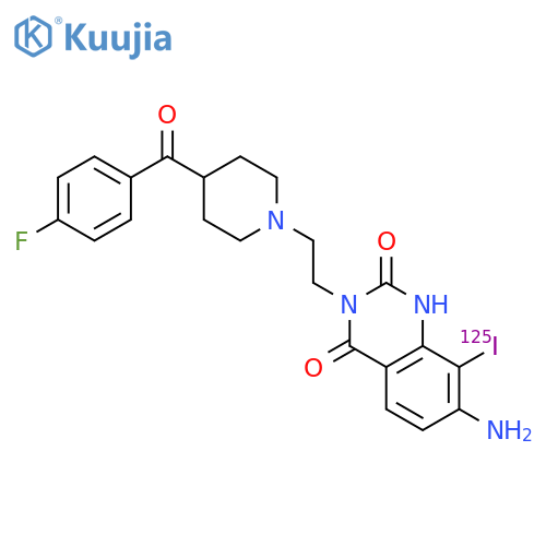 2,4(1H,3H)-Quinazolinedione,7-amino-3-[2-[4-(4-fluorobenzoyl)-1-piperidinyl]ethyl]-8-(iodo-125I)- (9CI) structure