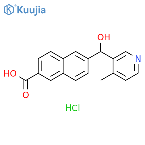 2-Naphthalenecarboxylic acid, 6-[hydroxy(4-methyl-3-pyridinyl)methyl]-, hydrochloride (1:1) structure