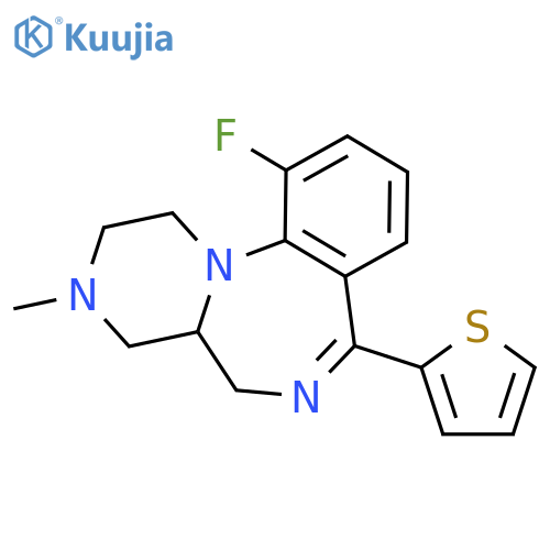 Pyrazino[1,2-a][1,4]benzodiazepine, 11-fluoro-1,2,3,4,4a,5-hexahydro-3-methyl-7-(2-thienyl)- structure