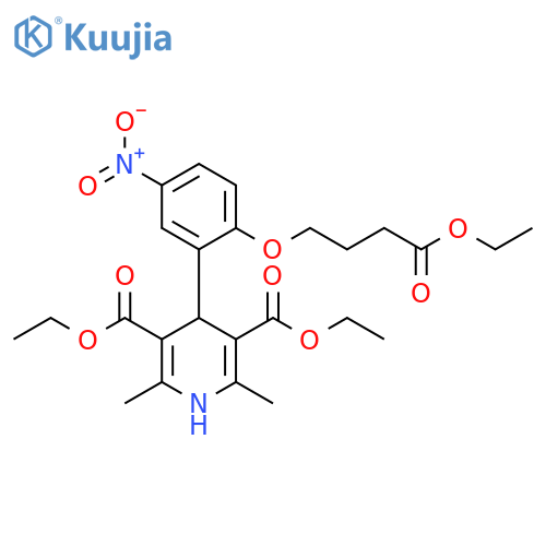 3,5-Pyridinedicarboxylic acid,4-[2-(4-ethoxy-4-oxobutoxy)-5-nitrophenyl]-1,4-dihydro-2,6-dimethyl-,diethyl ester structure
