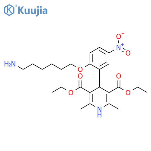 3,5-Pyridinedicarboxylic acid,4-[2-[(6-aminohexyl)oxy]-5-nitrophenyl]-1,4-dihydro-2,6-dimethyl-, diethylester structure