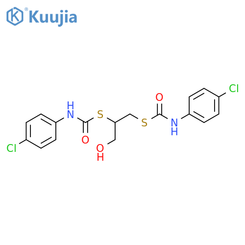 Carbamothioic acid, (4-chlorophenyl)-,S,S'-[1-(hydroxymethyl)-1,2-ethanediyl] ester structure