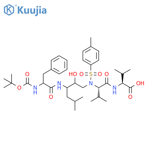 L-Valine,N-[N-[3-[[2-[[(1,1-dimethylethoxy)carbonyl]amino]-1-oxo-3-phenylpropyl]amino]-2-hydroxy-5-methylhexyl]-N-[(4-methylphenyl)sulfonyl]-L-valyl]- structure