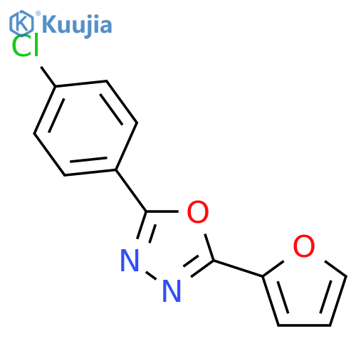 1,3,4-Oxadiazole, 2-(4-chlorophenyl)-5-(2-furanyl)- structure
