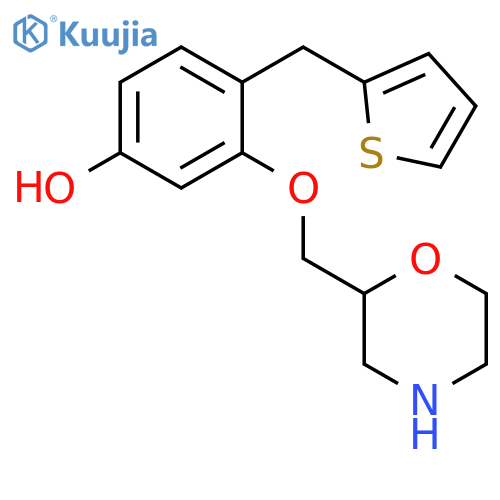Phenol, 3-(2-morpholinylmethoxy)-4-(2-thienylmethyl)- structure