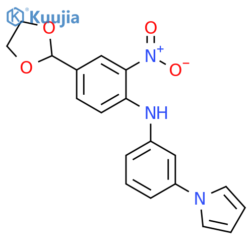 4-(2-dioxolanyl)-2-nitro-N-(3-(1-pyrrolyl)phenyl)aniline structure
