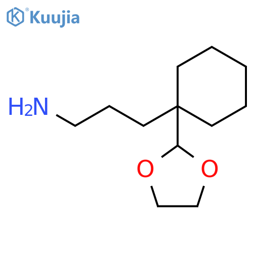 3-[1-(1,3-dioxolan-2-yl)cyclohexyl]propan-1-amine structure