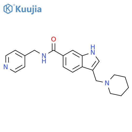 3-(Piperidin-1-ylmethyl)-N-(pyridin-4-ylmethyl)-1H-indole-6-carboxamide structure